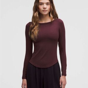 Lululemon Maroon Hold Tight Long Sleeve Women's Top